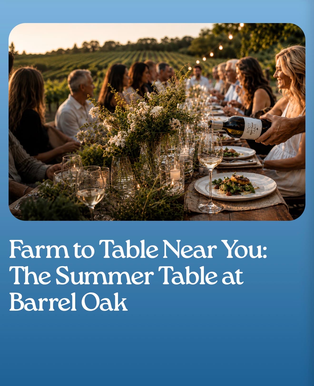 Root to Table Summer at Barrel Oak Winery